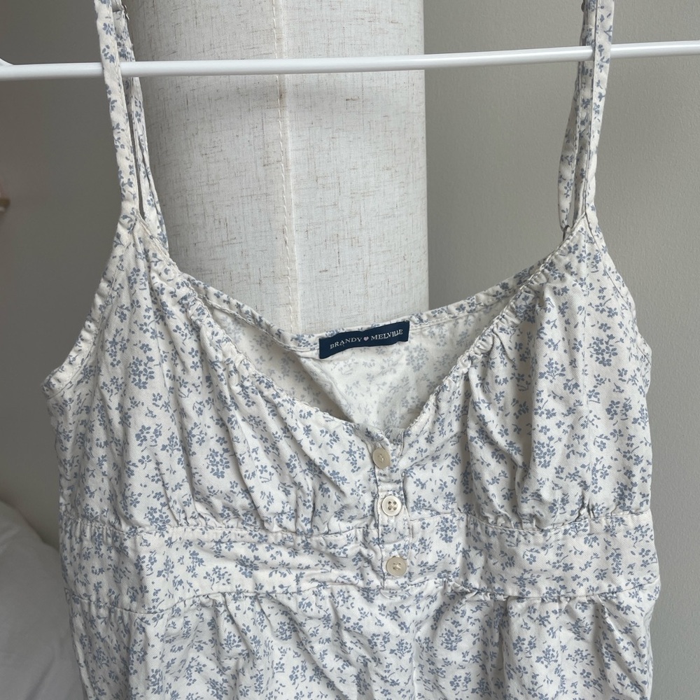 Blue and White Floral Brandy Dress